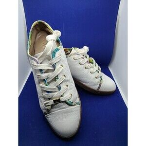 NWB Women's Delman MAGIE White Leather Fashion Sneaker Shoes  Size 7 1/2 M